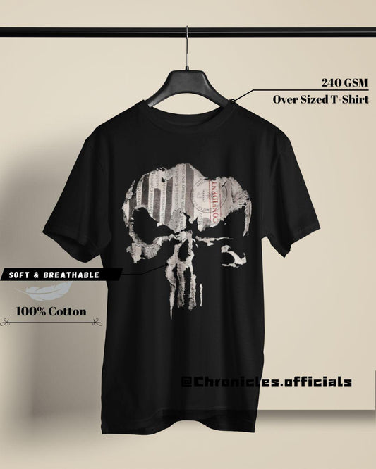 Punisher Skull Inspired Design | Oversized T-Shirt | The Punisher - CHRONICLES