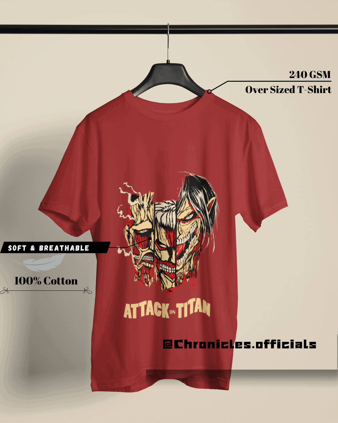 AOT - The Titan In Me| Oversized T-Shirt | Attack On Titan - CHRONICLES
