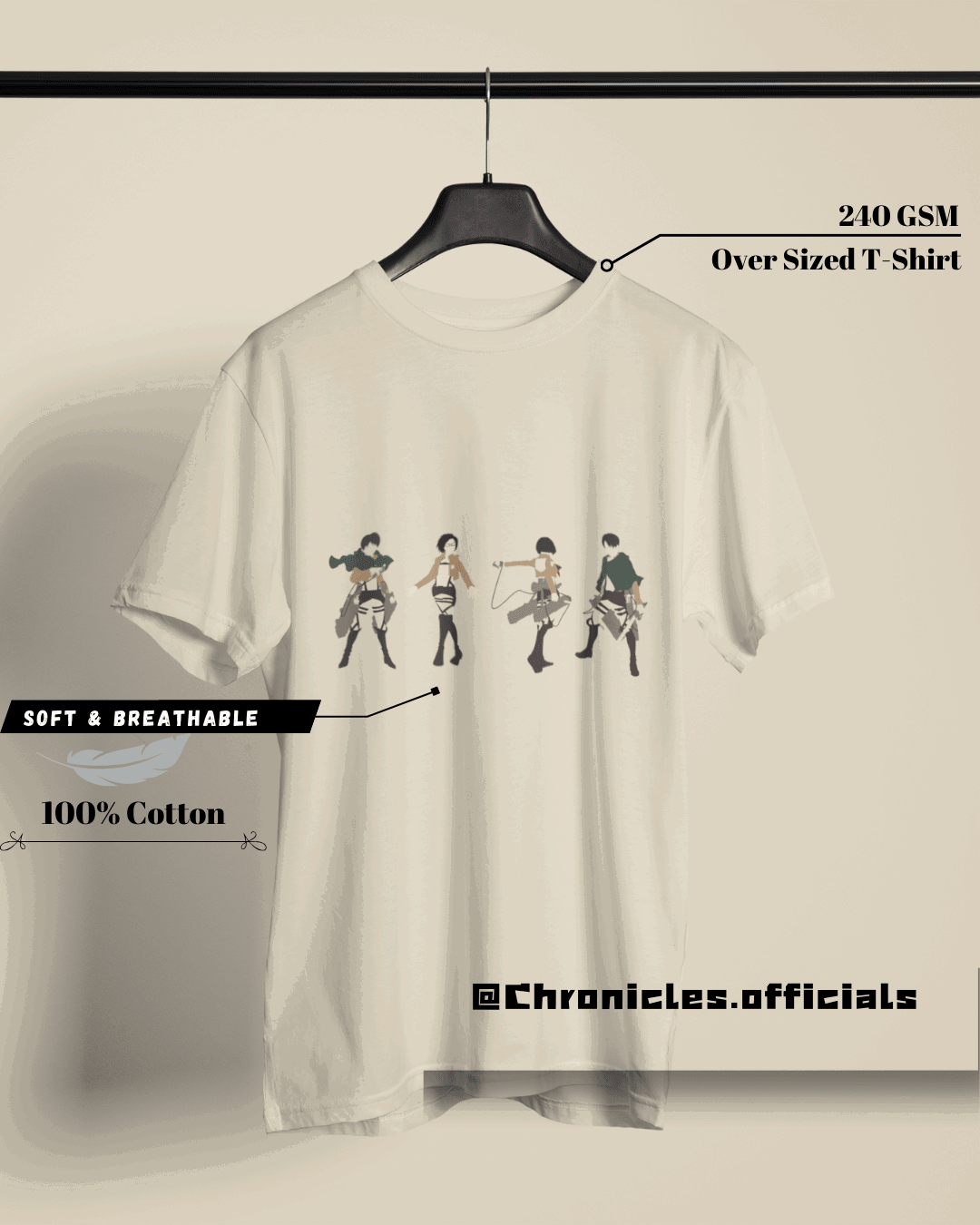 AOT Minimalist | Oversized T-Shirt | Attack On Titan - CHRONICLES