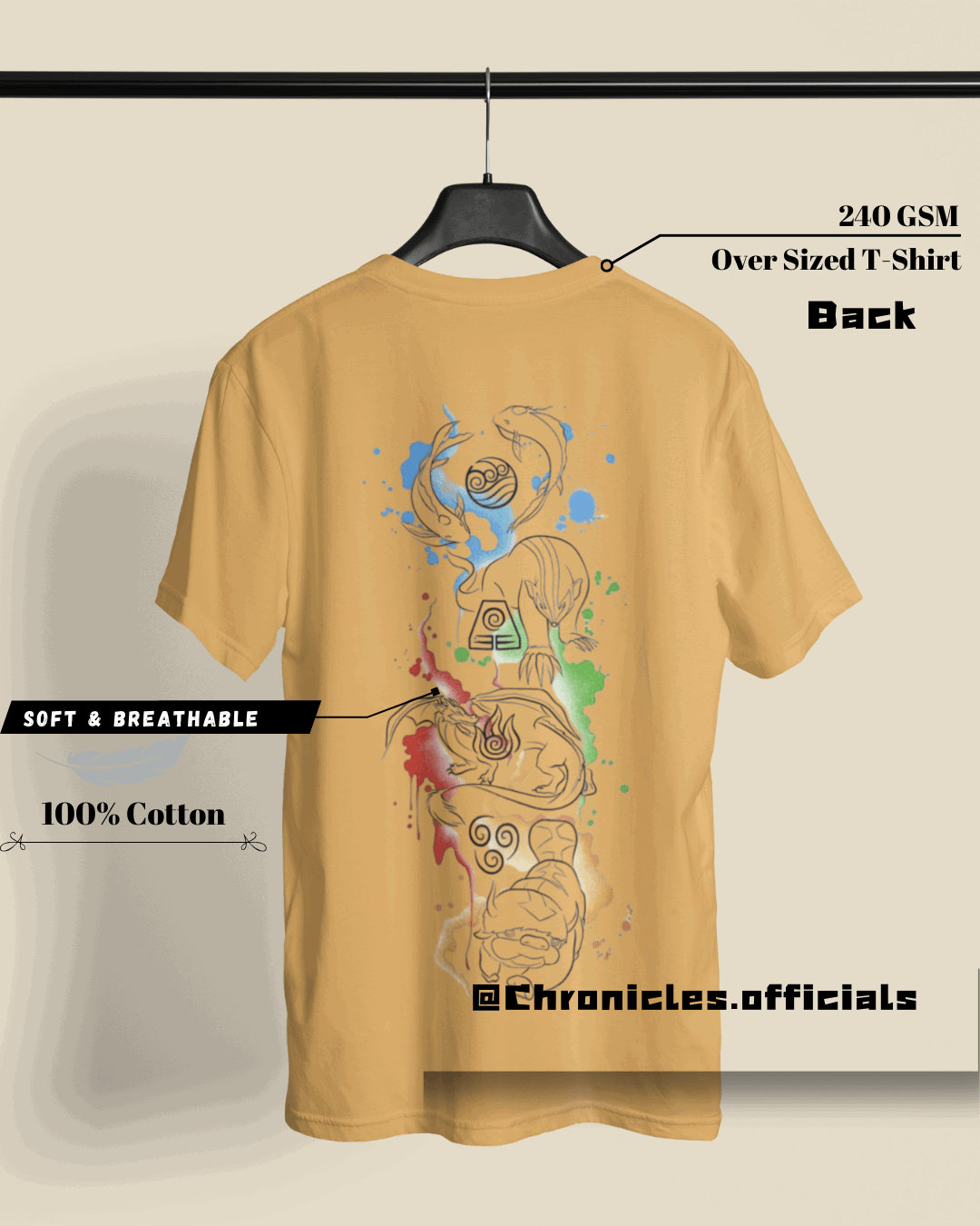 Aang and the mastery of Elements | Oversized T-Shirt | AVATAR - CHRONICLES