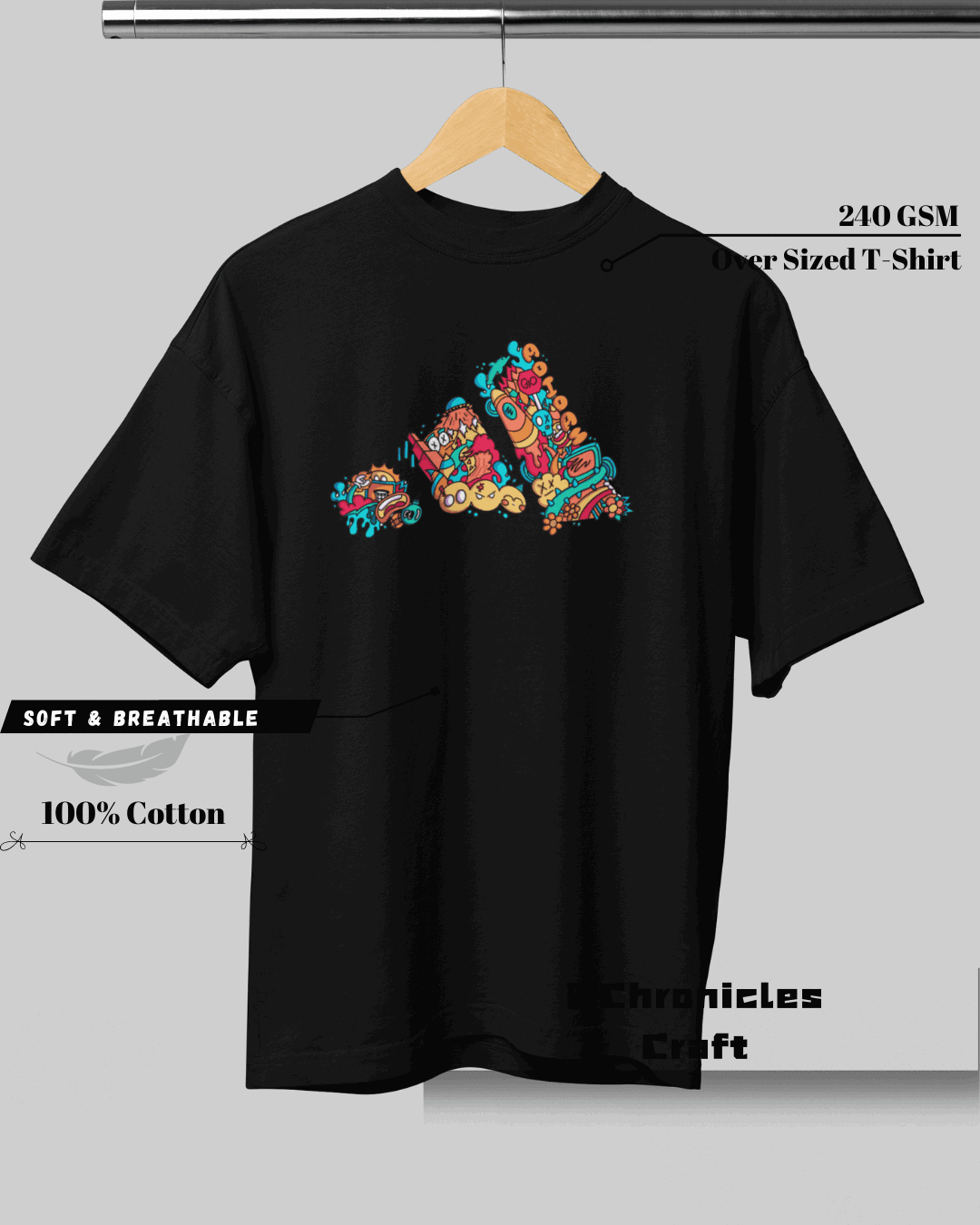 Adidas Doodle | Oversized T-Shirt | Chronicles Craft - CHRONICLES