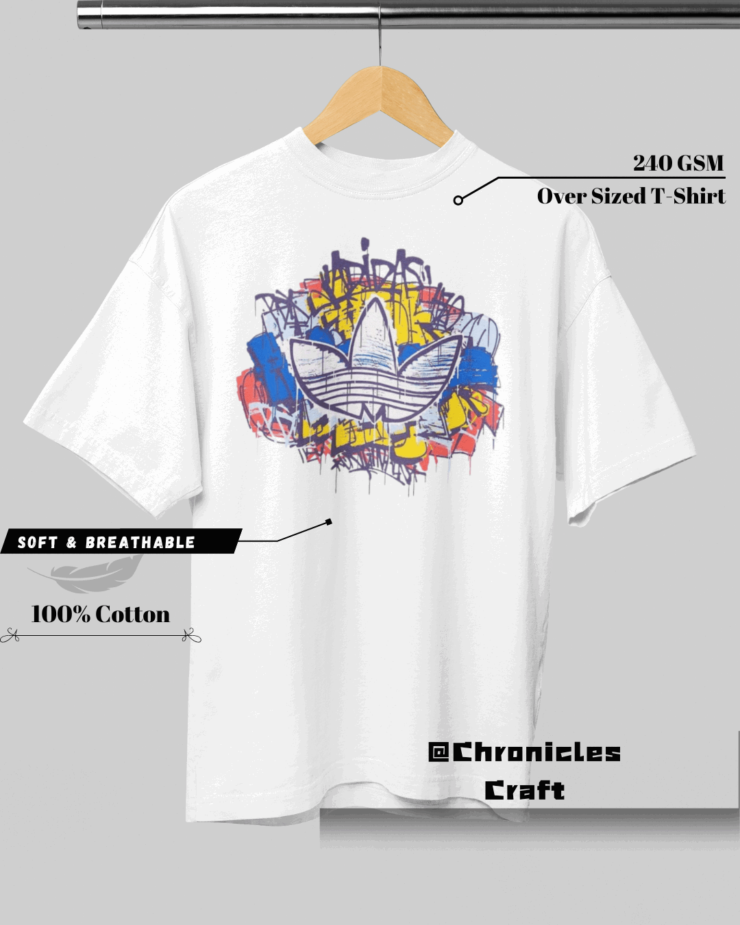 Adidas Originals Scribbled | Oversized T-Shirt | Chronicles Craft - CHRONICLES