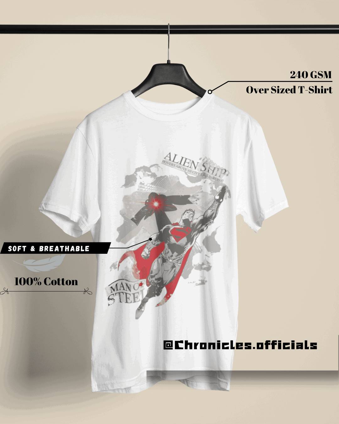 Alien in sky - Superman | Oversized T-Shirt | DC Official - CHRONICLES