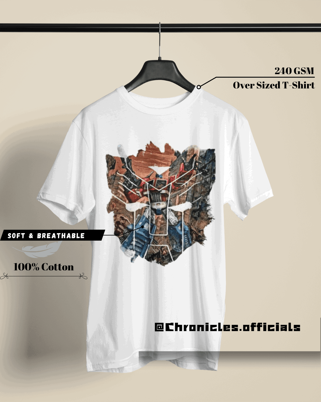 Autobots (Colourful logo print) | Oversized T-Shirt | Transformer - CHRONICLES