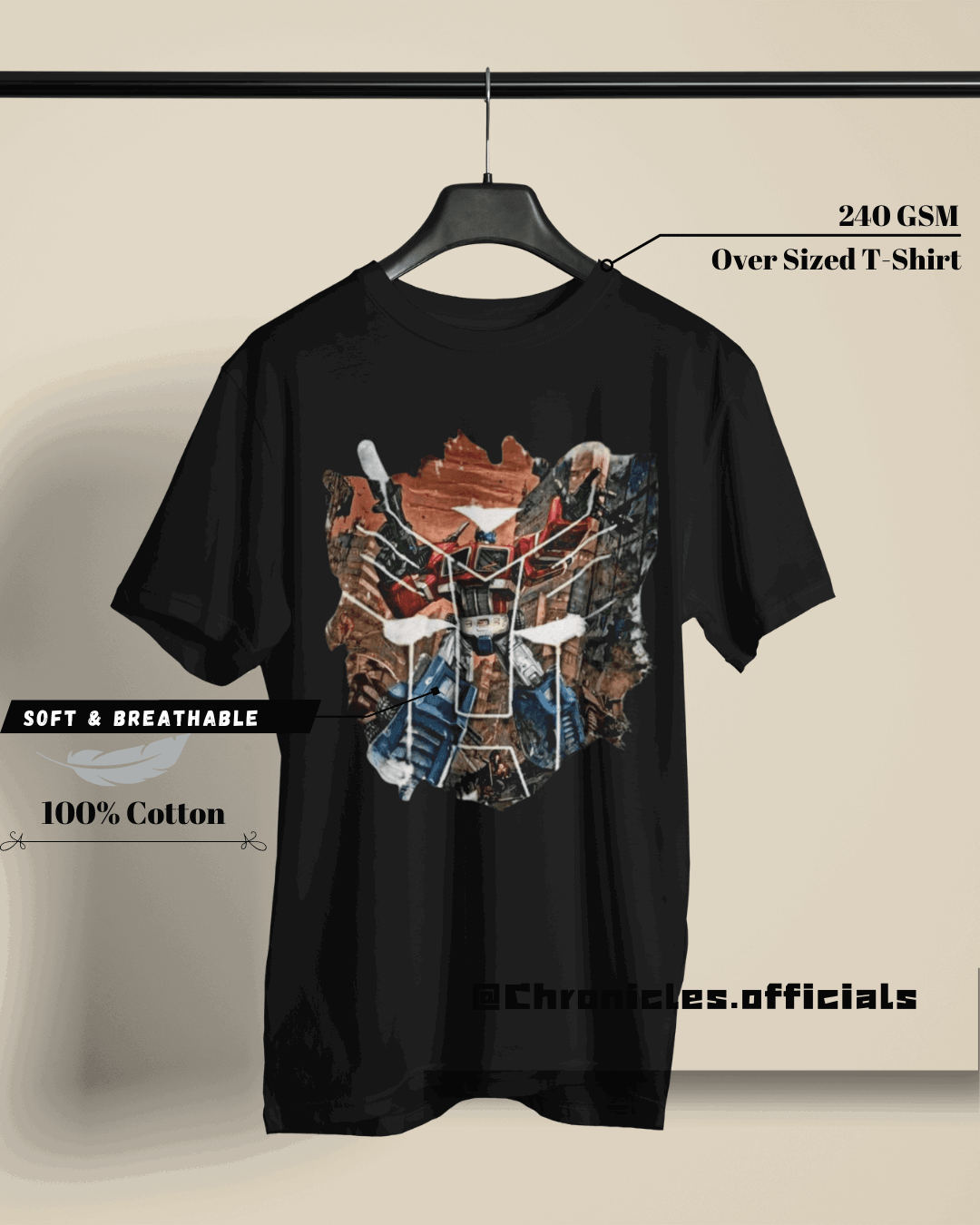 Autobots (Colourful logo print) | Oversized T-Shirt | Transformer - CHRONICLES