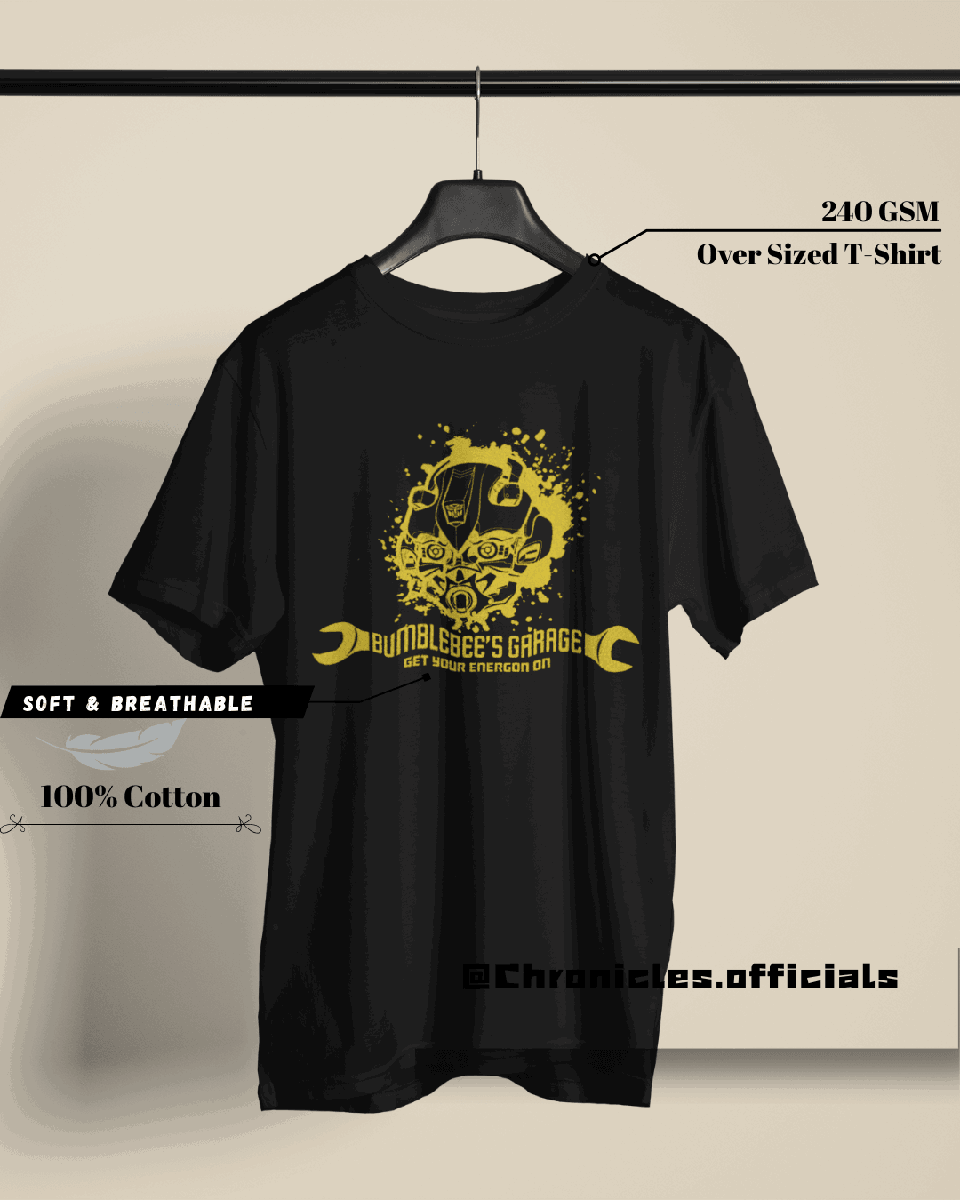 Autohead Bumblebee (Transformers) | Oversized T-Shirt | Transformer - CHRONICLES