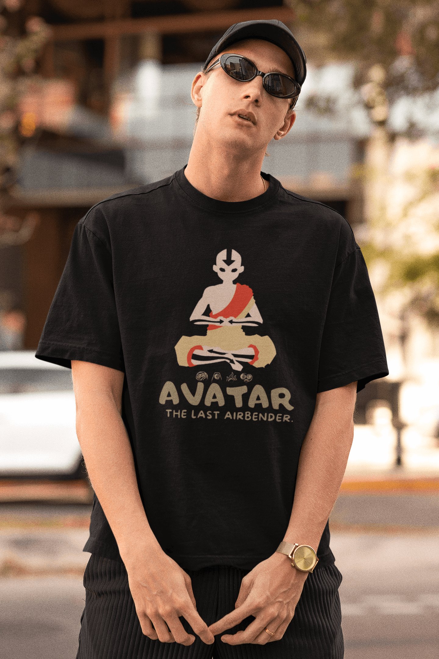 Avatar Aang Meditating | Oversized T-Shirt | Anime - CHRONICLES