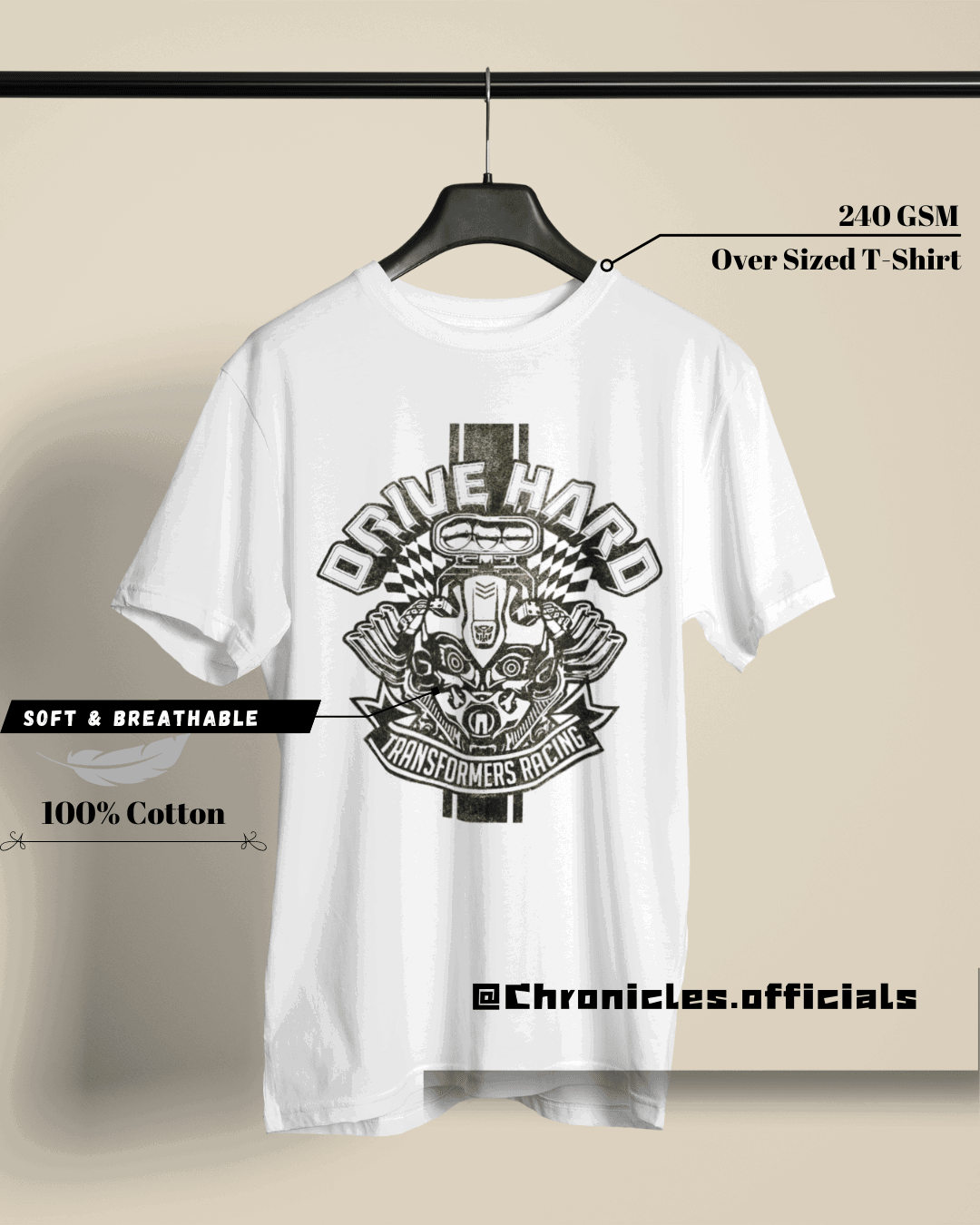 BEE Drive Hard (Transformers) | Oversized T-Shirt | Transformer - CHRONICLES
