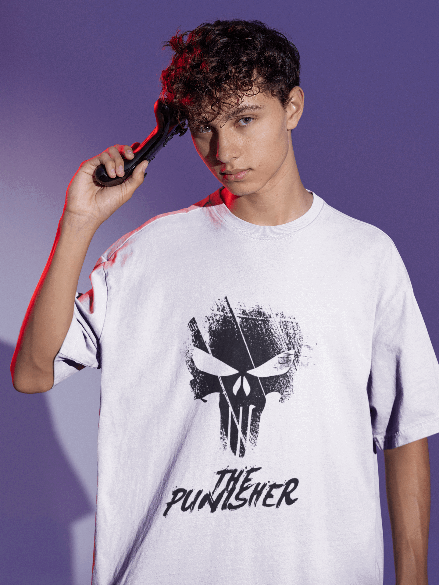 Black and White Skull | Oversized T-Shirt | The Punisher - CHRONICLES