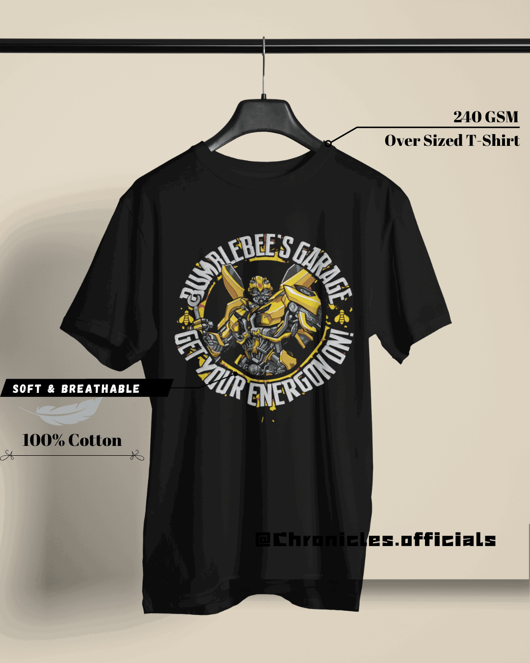 BumbleBee's Garage (Transformers) | Oversized T-Shirt | Transformer - CHRONICLES