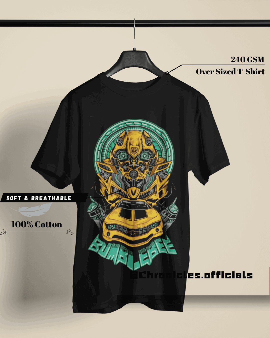 BumbleBee's modern art (Transformers) | Oversized T-Shirt | Transformer - CHRONICLES