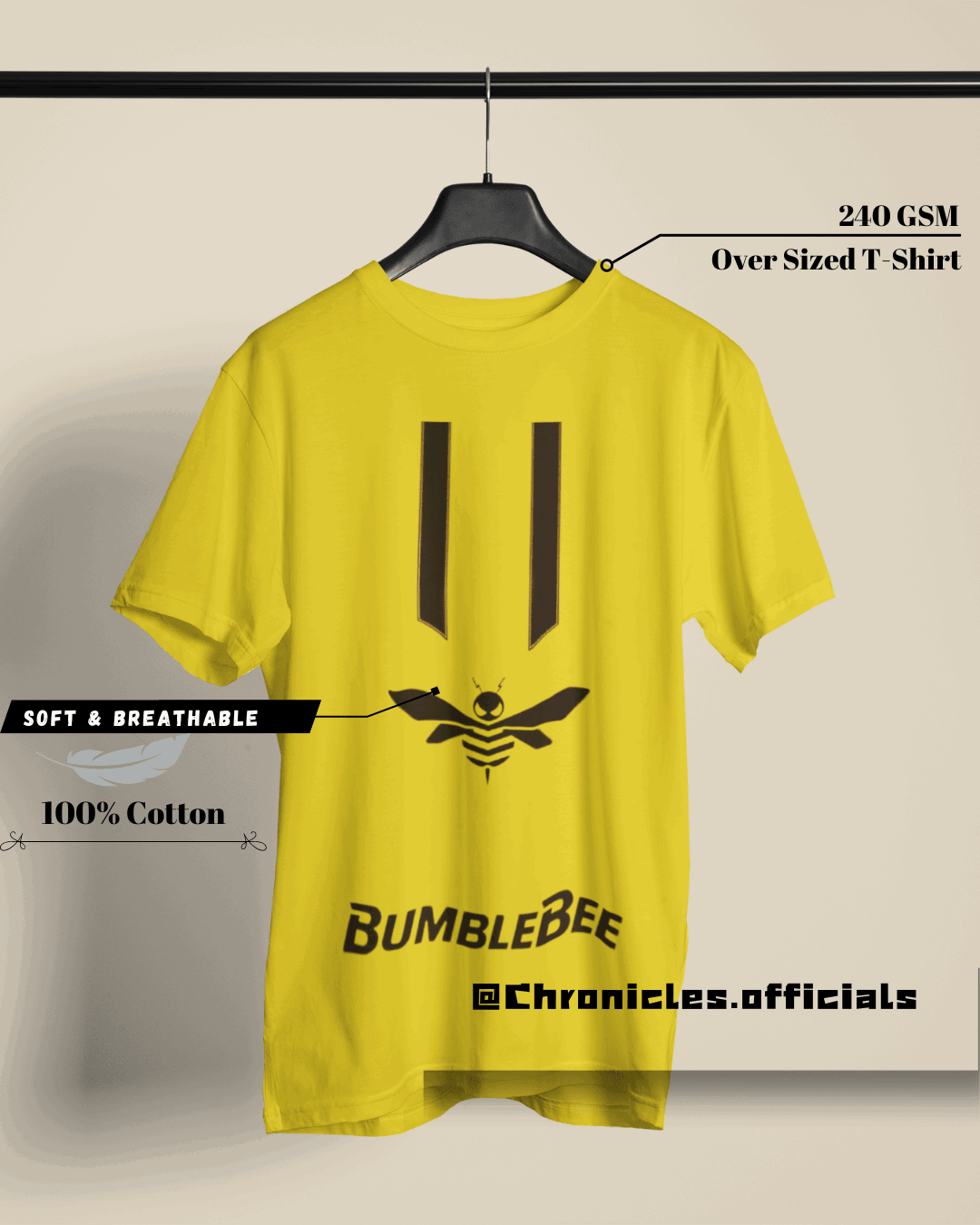 Camaro and Bee (Transformers) | Oversized T-Shirt | Transformer - CHRONICLES