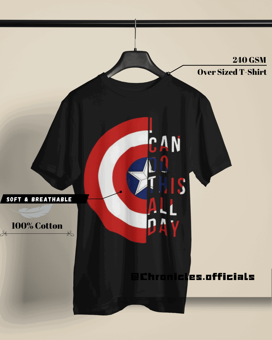 Captain America The last Avenger - Double Side Print | Oversized T-Shirt | Marvel - CHRONICLES