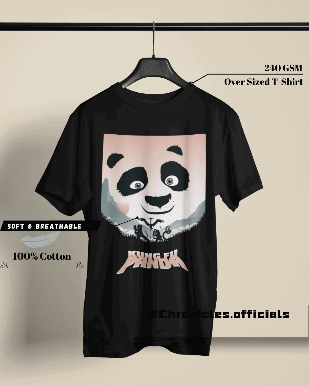 Cute Po (Kung Fu Panda) | Oversized T-Shirt | Kung Fu Panda - CHRONICLES