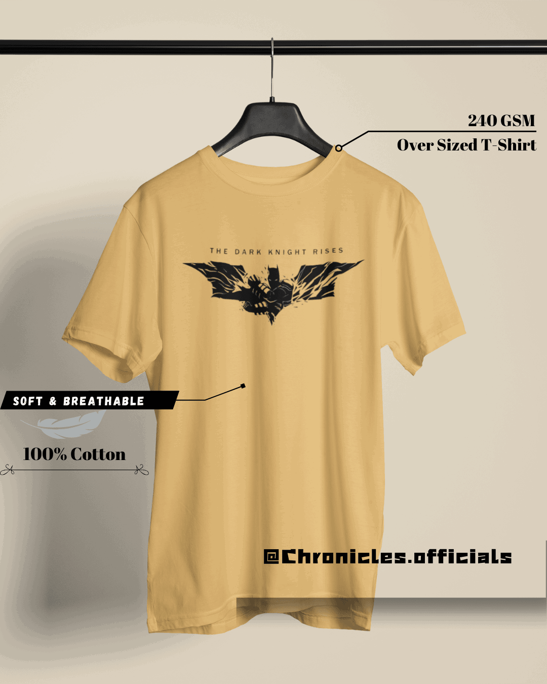 Dark Knight Centre heart logo  | Oversized T-Shirt | DC Official - CHRONICLES