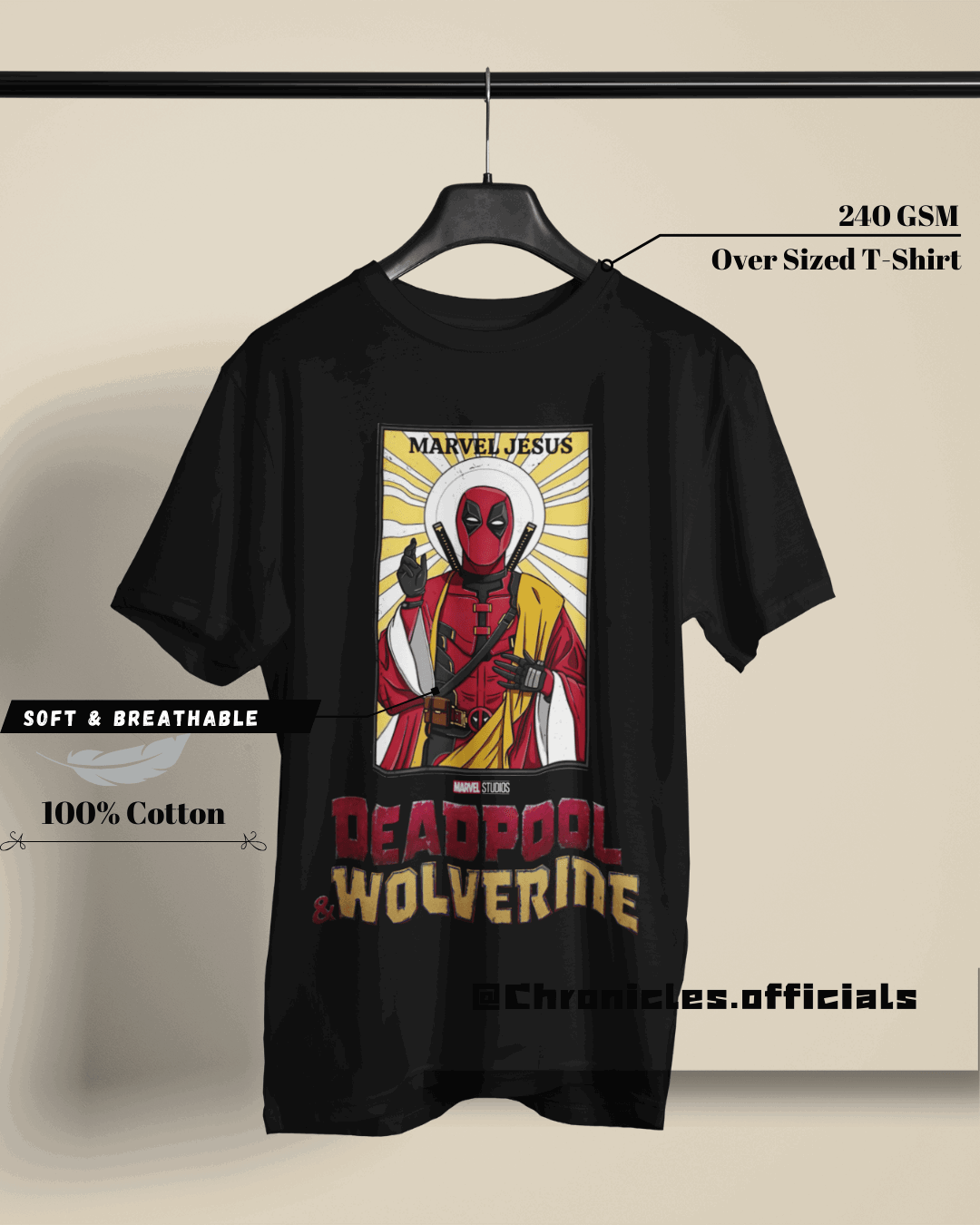 Deadpool Marvel Jesus | Oversized T-Shirt | Marvel - CHRONICLES