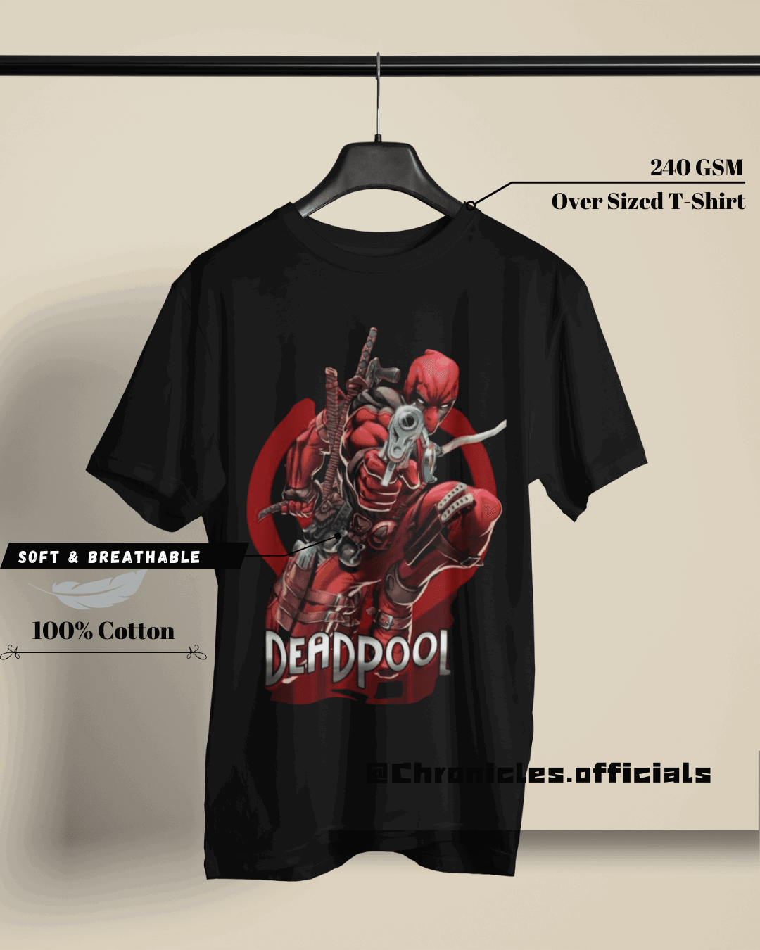 Deadpool SMILE - Wait for the flash | Oversized T-Shirt | Marvel - CHRONICLES