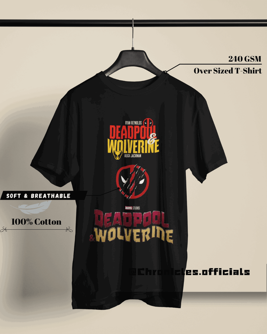 Deadpool and Wolverine - Red and White| Oversized T-Shirt | Marvel - CHRONICLES