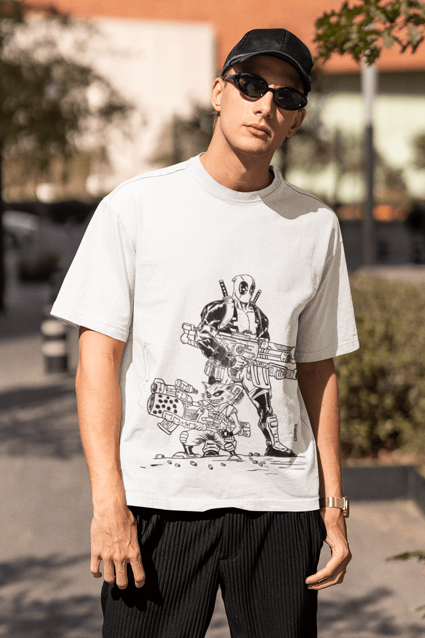Deadpool x Rocket | Oversized T-Shirt | Marvel - CHRONICLES