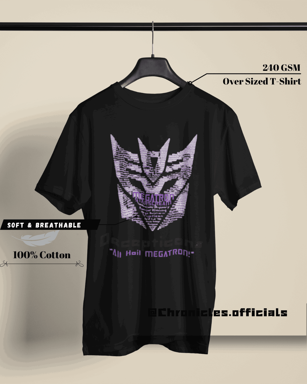Decepticons All Hail (Transformers) | Oversized T-Shirt | Transformer - CHRONICLES