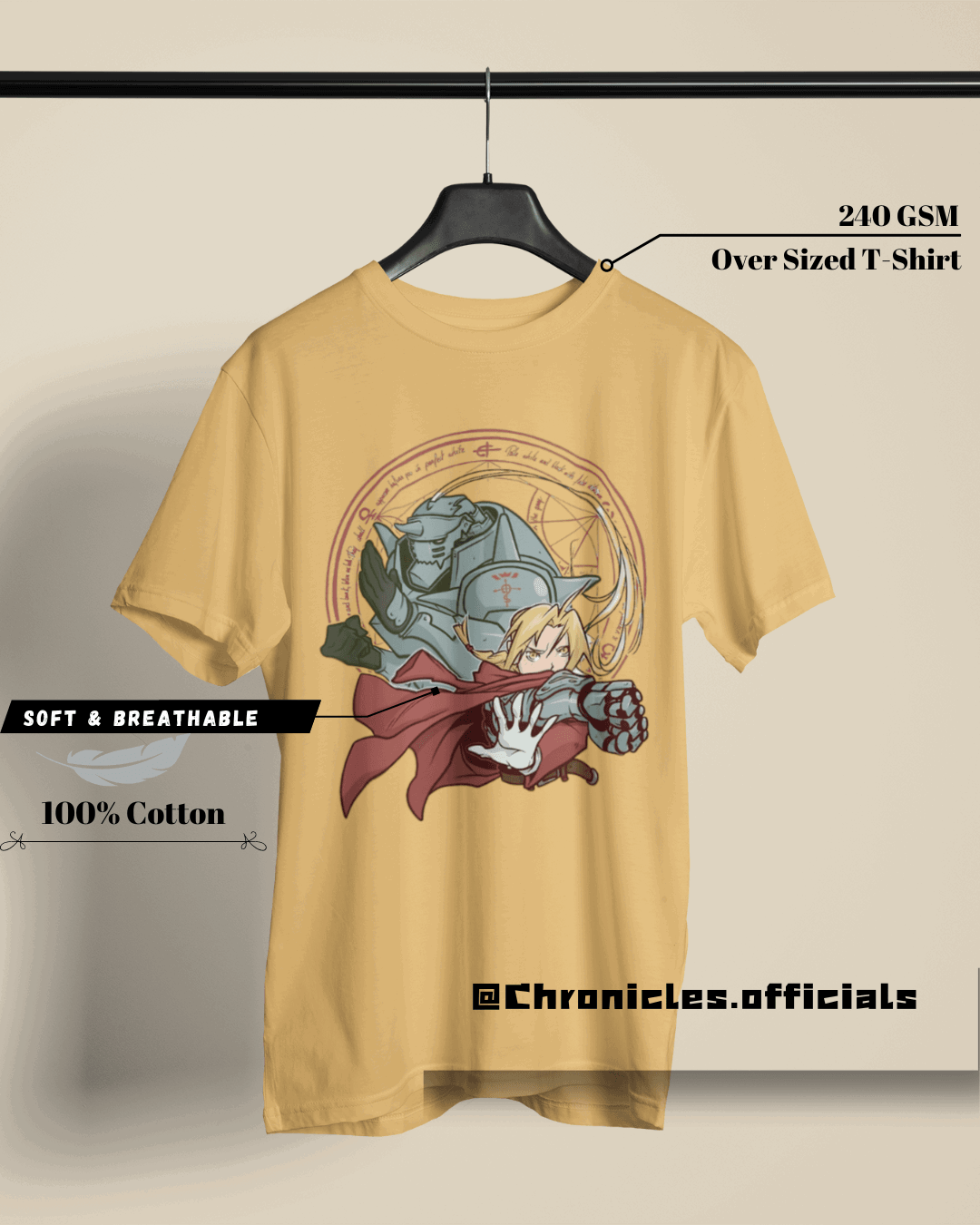 Edward, Alphonse and the Markings | Oversized T-Shirt | Full Metal Alchemist - CHRONICLES