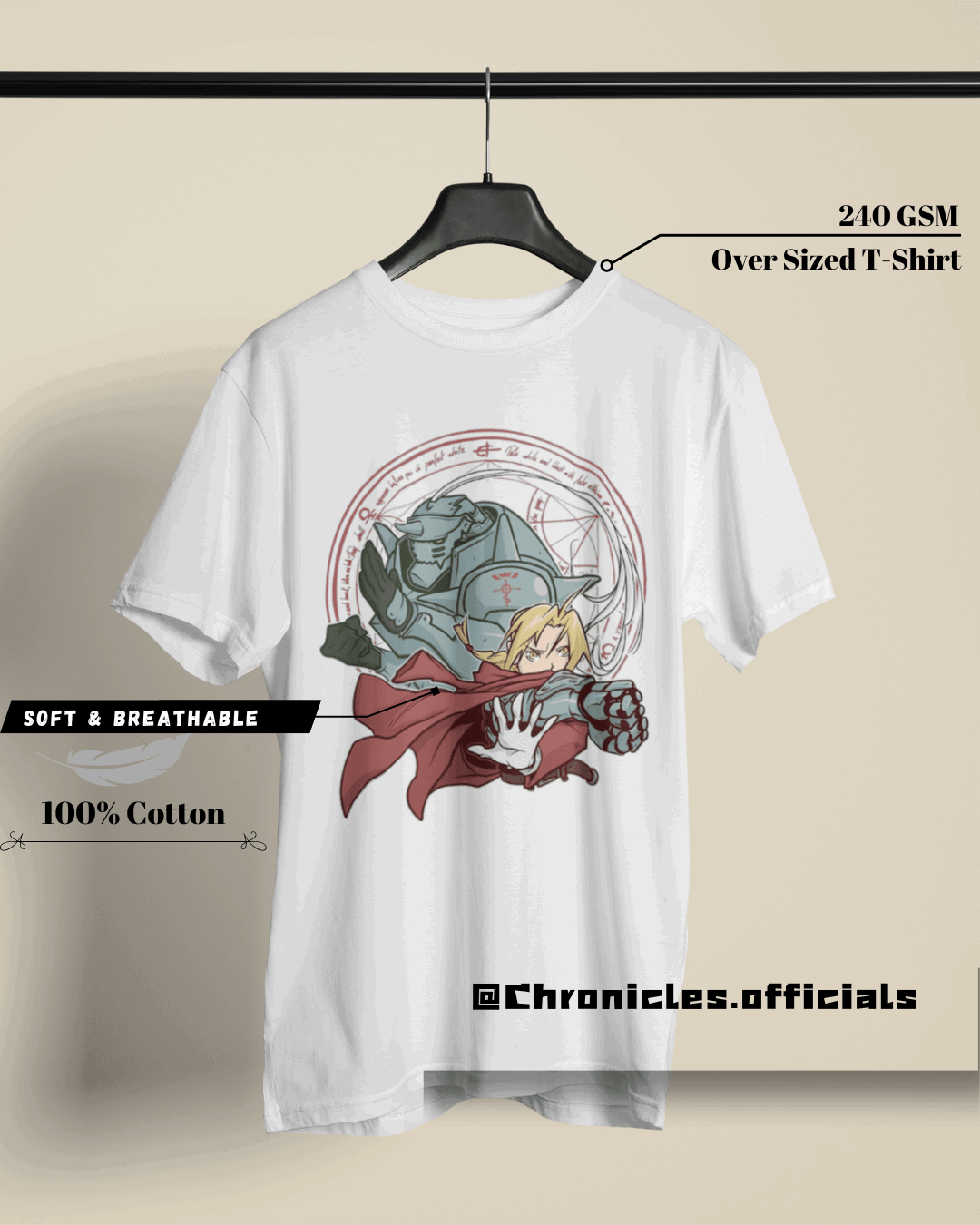 Edward and Alphonse Brothers | Oversized T-Shirt | Full Metal Alchemist - CHRONICLES