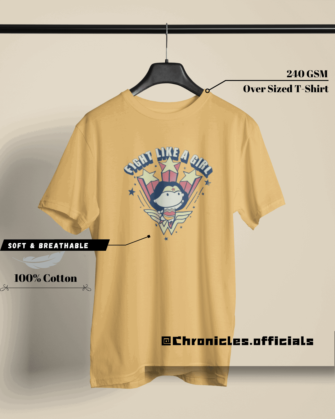 Fight like a woman - Wonder Woman  | Oversized T-Shirt | DC Official - CHRONICLES