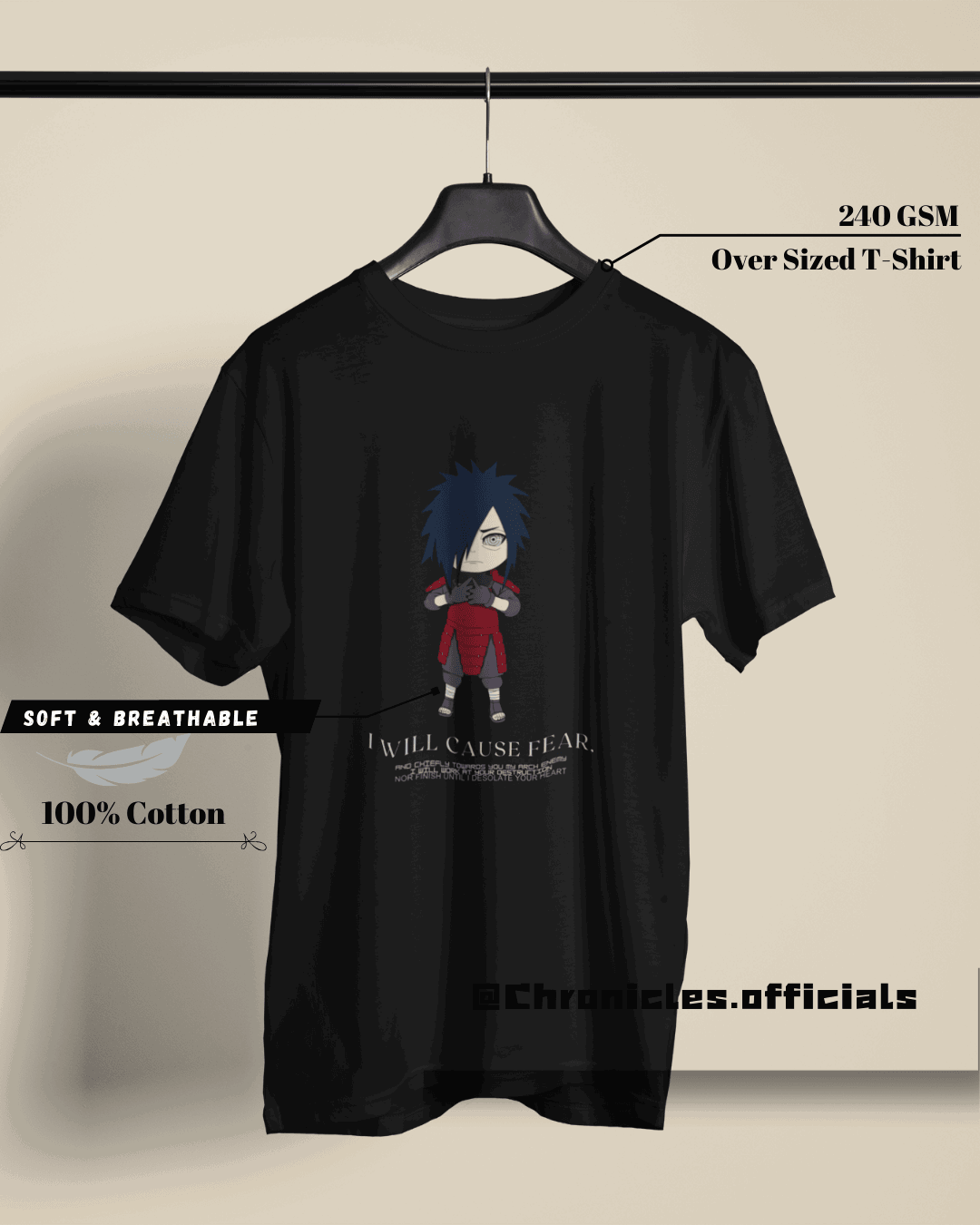 GHOST OF UCHIHA - Madara Uchiha | Oversized T-Shirt | Naruto - CHRONICLES