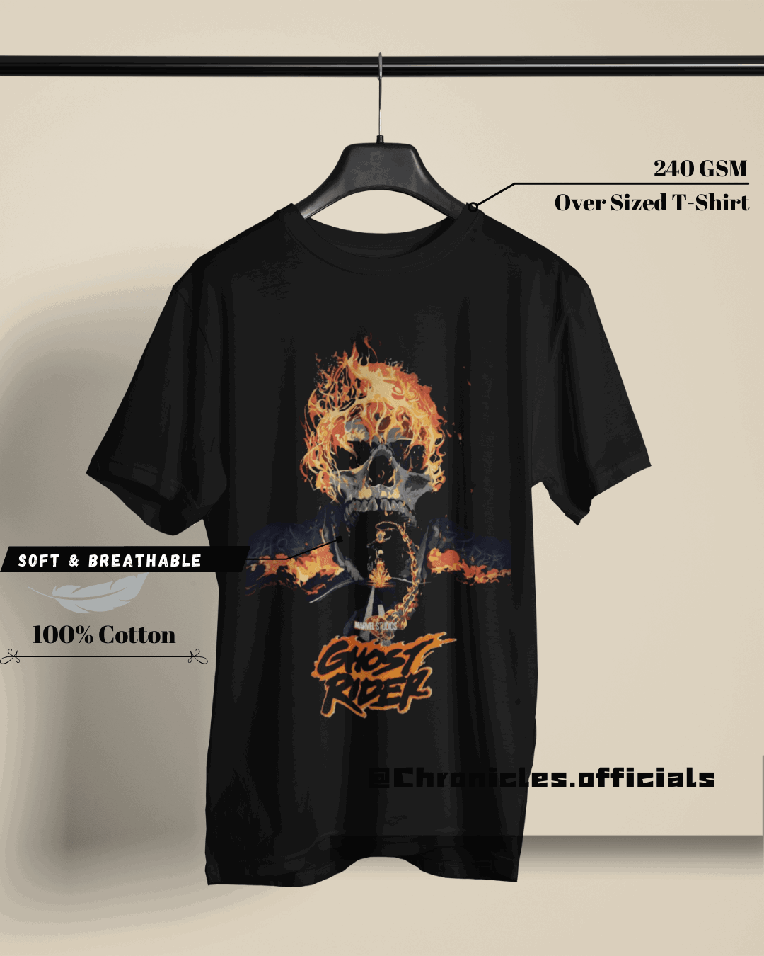 Ghost Rider - Burn it all down the road | Oversized T-Shirt | Marvel - CHRONICLES