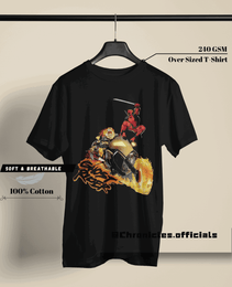 Ghost Rider with Deadpool and Wolverine | Oversized T-Shirt | Marvel - CHRONICLES