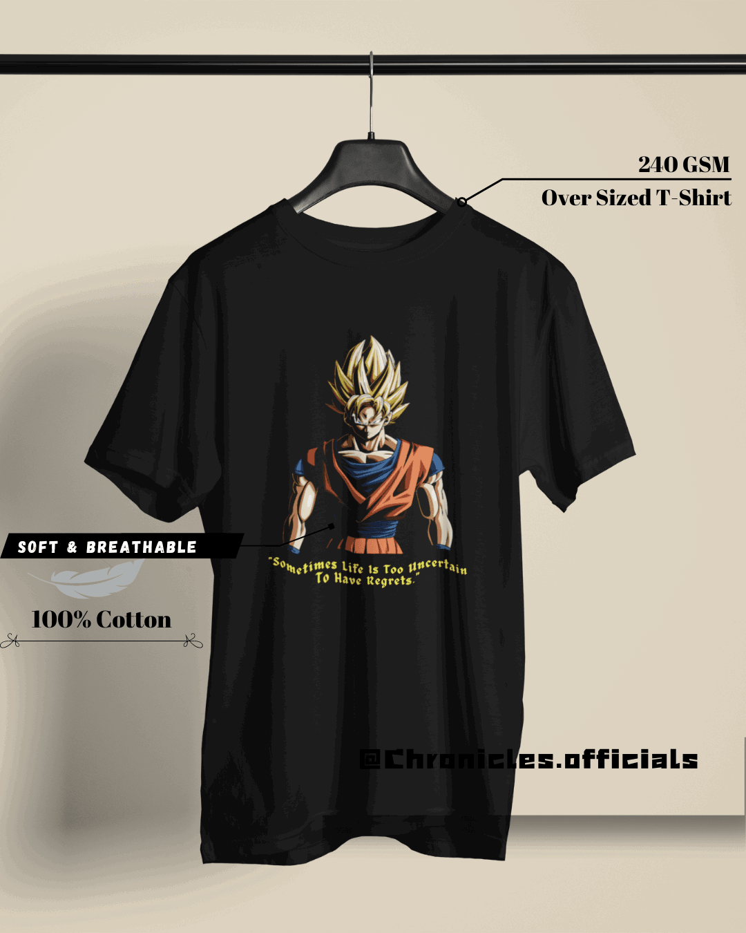 Goku - No Regrets (Hit the Gym) | Oversized T-Shirt | DBZ - CHRONICLES