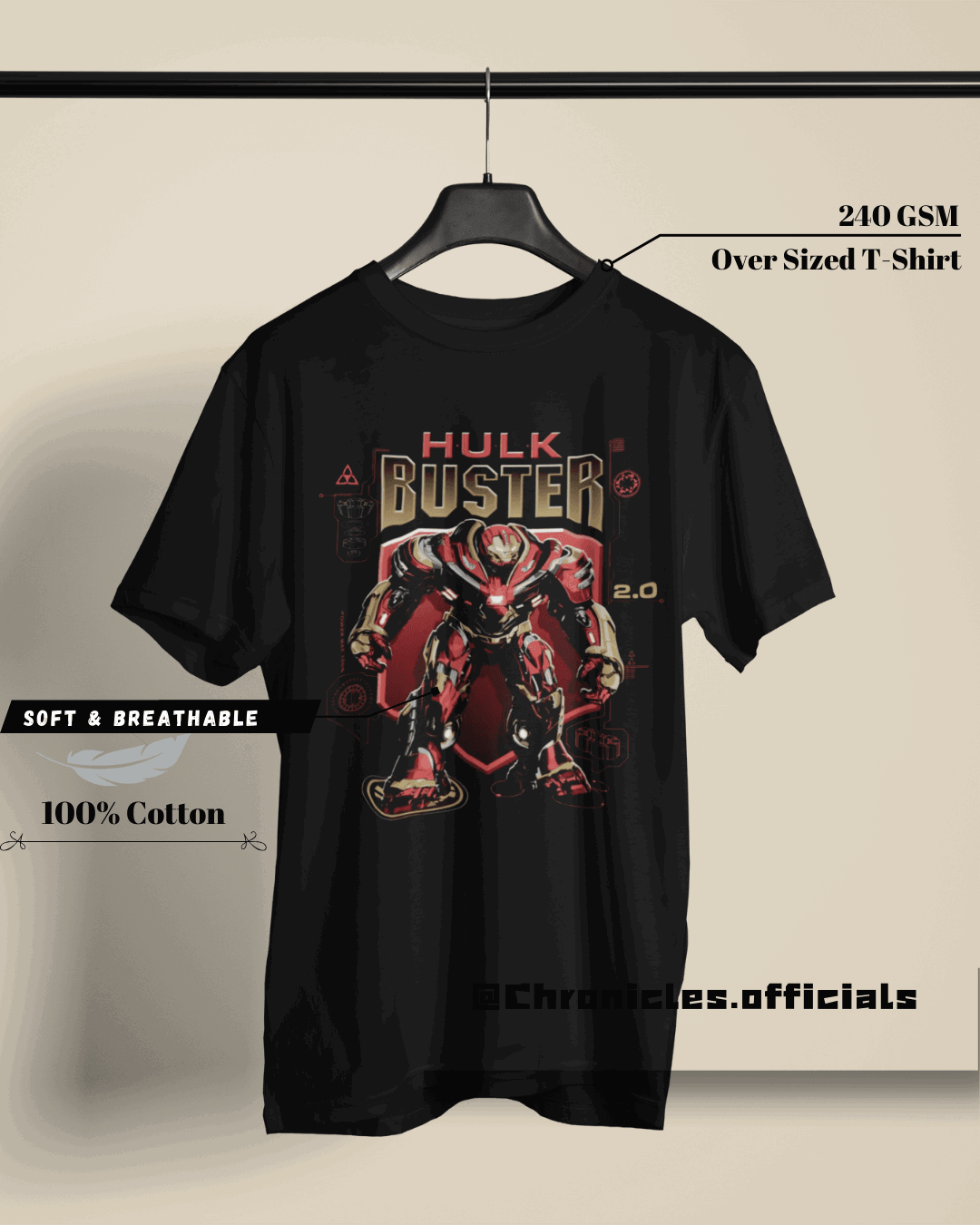 Hulk Buster Iron Man | Oversized T-Shirt | Marvel - CHRONICLES
