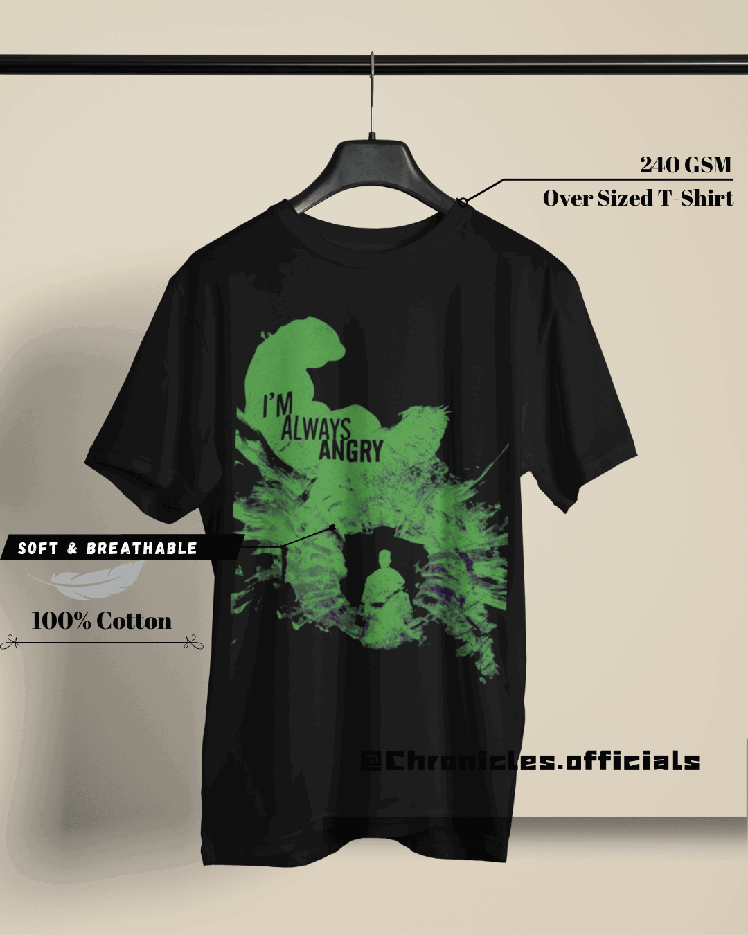 Hulk Silhouette| Oversized T-Shirt | Marvel - CHRONICLES