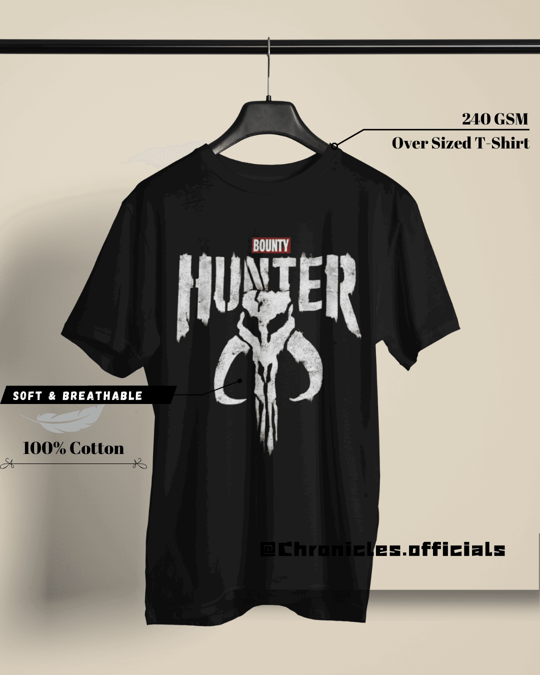 Hunter (Star Wars) - Double side print | Oversized T-Shirt | Star Wars - CHRONICLES