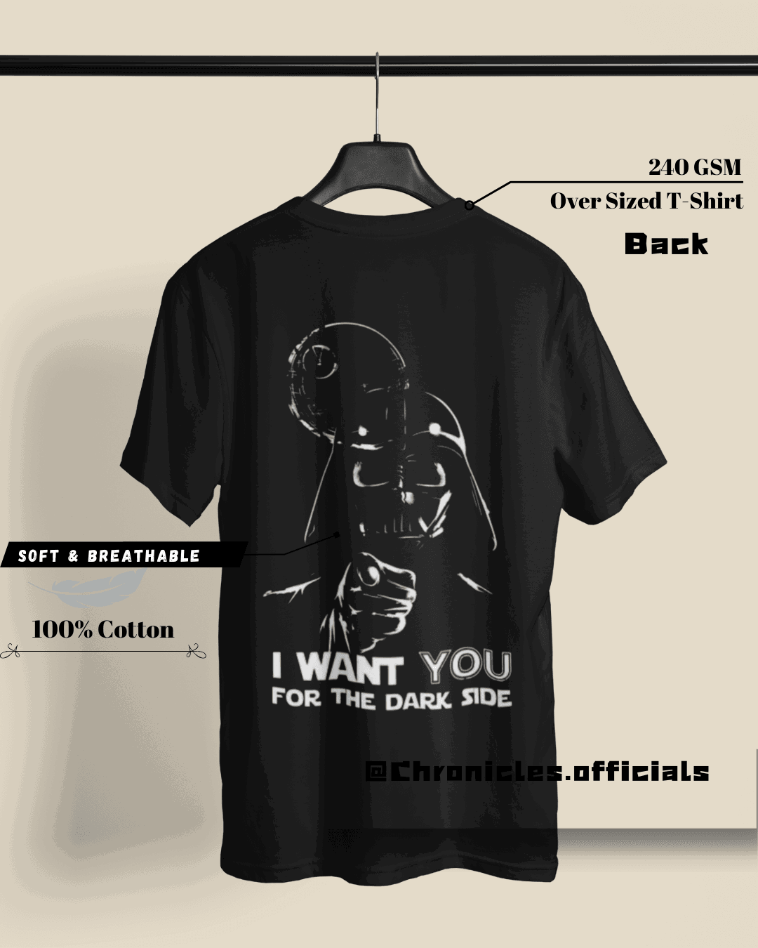 Hunter (Star Wars) - Double side print | Oversized T-Shirt | Star Wars - CHRONICLES