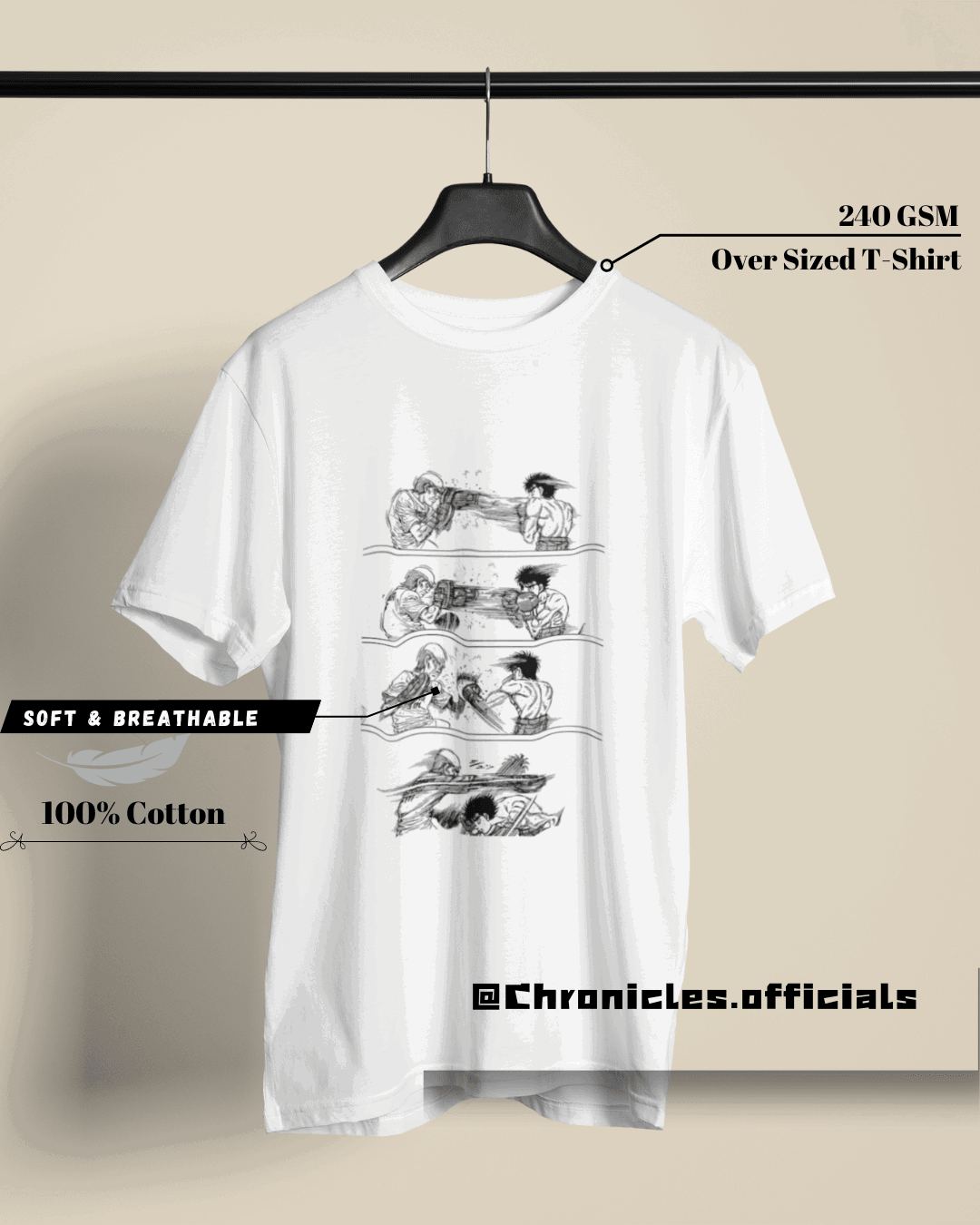 Ippo Training In Kamogawa Gym | Oversized T-Shirt | Anime - CHRONICLES