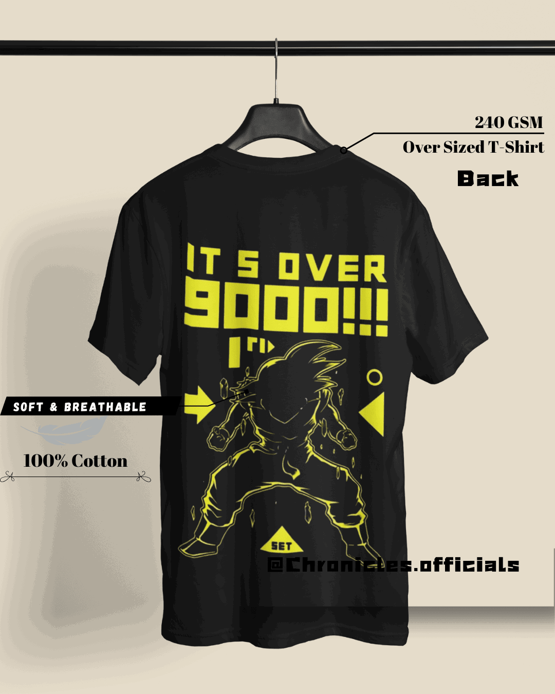Its over 9000 - Gym Level INSANE | Oversized T-Shirt | DBZ - CHRONICLES