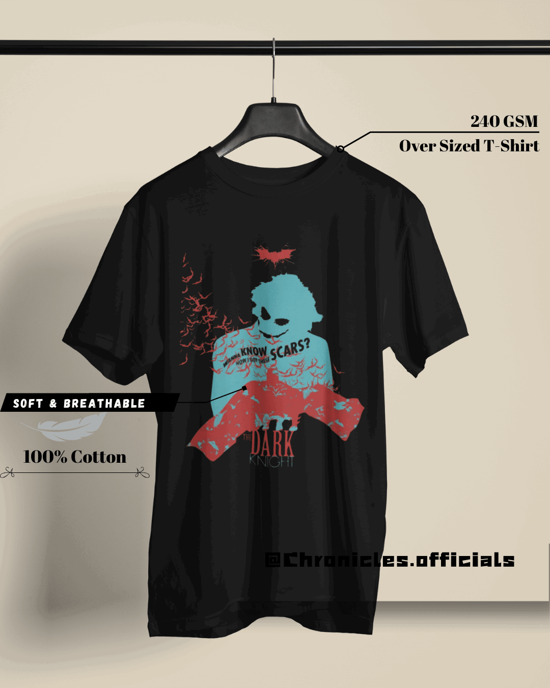 Joker - Graphic Inspired Dual Side Print | Oversized T-Shirt | DC Official - CHRONICLES