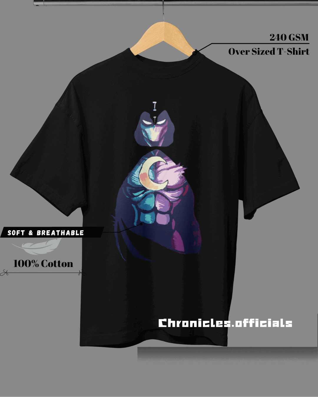 Khonshu in Action | Oversized T-Shirt | Moon Knight - CHRONICLES