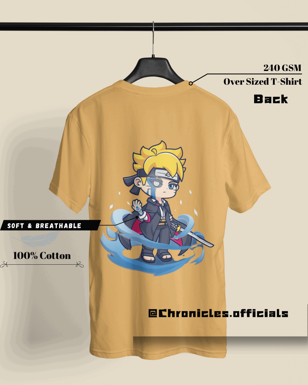 Kid Naruto Minimalistic | Oversized T-Shirt | Naruto - CHRONICLES