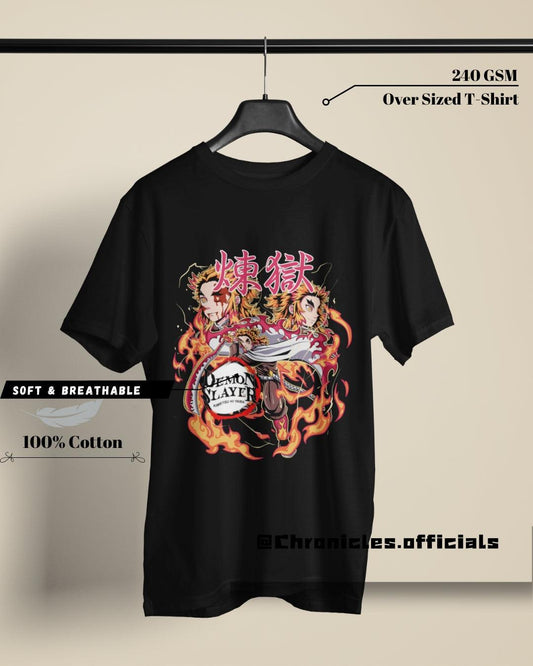 Kyōjurō Rengoku Urban Design "Kimetsu No Yaiba"| Oversized T-Shirt | Demon Slayer - CHRONICLES