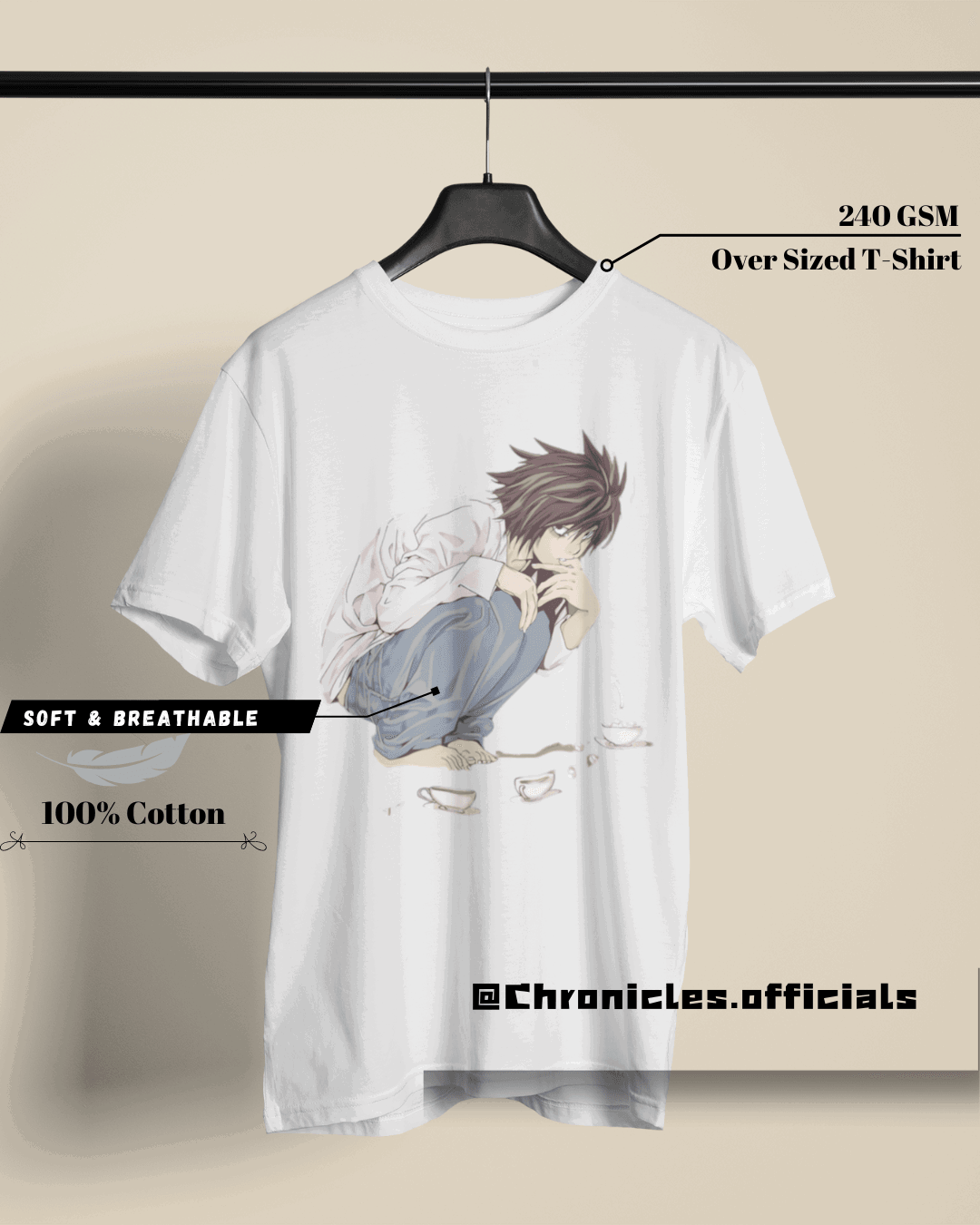 Lawliet | Oversized T-Shirt | Death Note - CHRONICLES
