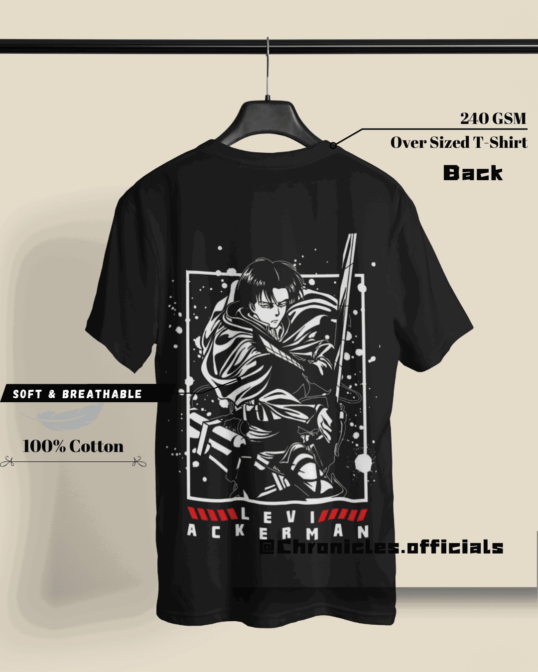 Levi - Gone Berserk | Oversized T-Shirt | Attack On Titan - CHRONICLES