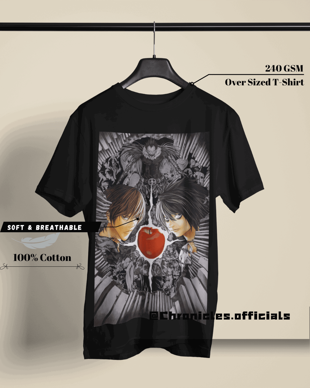 Light Vs Lawliet | Oversized T-Shirt | Death Note - CHRONICLES