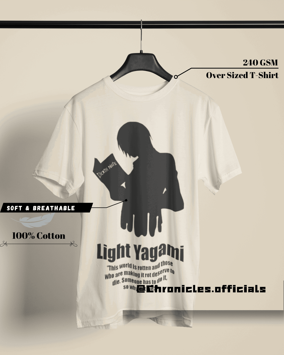 Light and the Darkness Inside | Oversized T-Shirt | Death Note - CHRONICLES