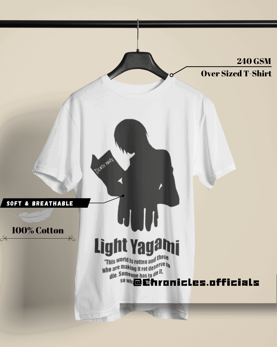 Light and the Darkness Inside | Oversized T-Shirt | Death Note - CHRONICLES