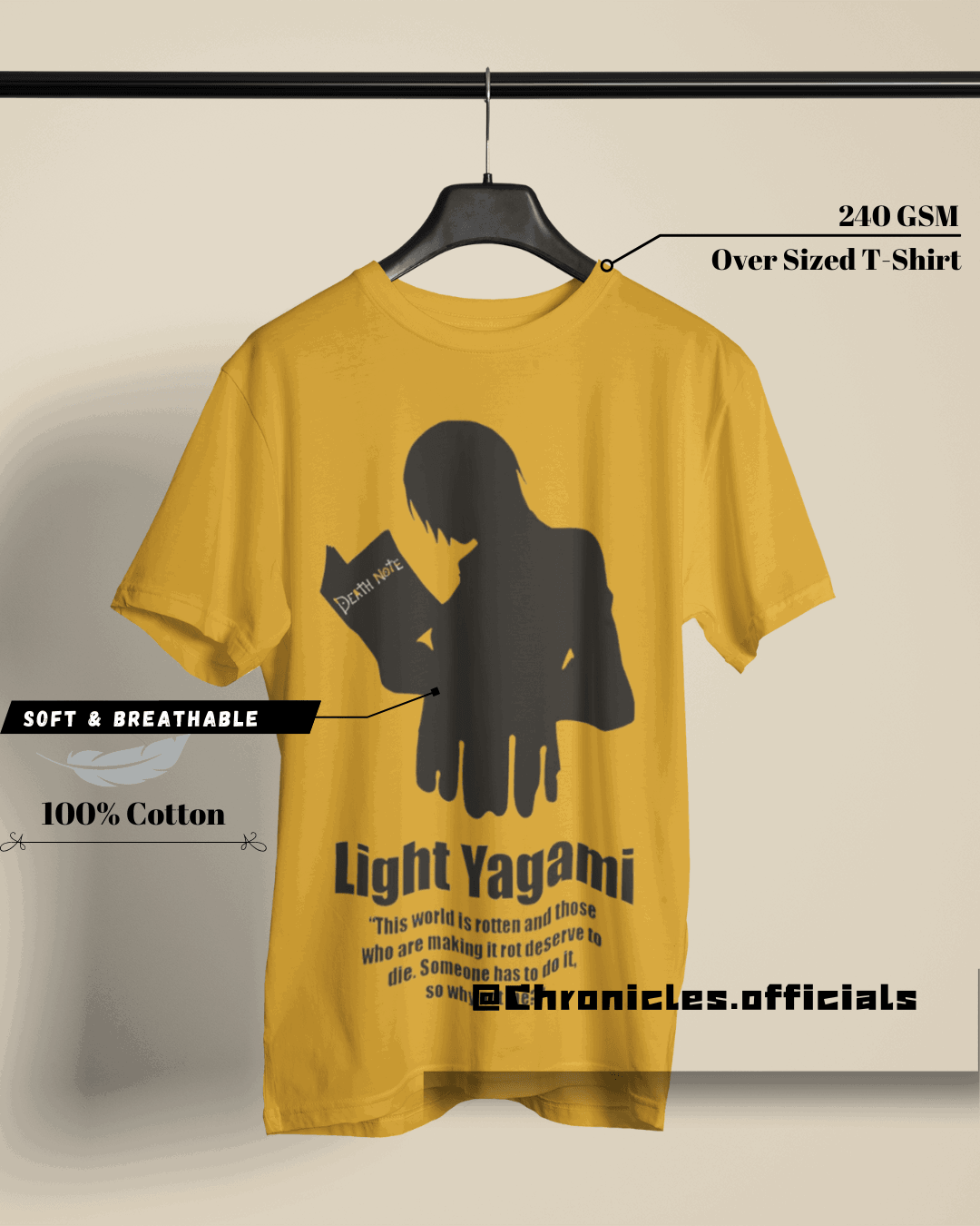 Light and the Darkness Inside | Oversized T-Shirt | Death Note - CHRONICLES