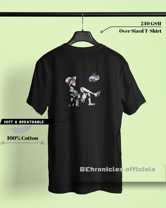 Luffy "Hito Hito No Mi" Front Centre Print | Back Print| Oversized T-Shirt | One Piece - CHRONICLES