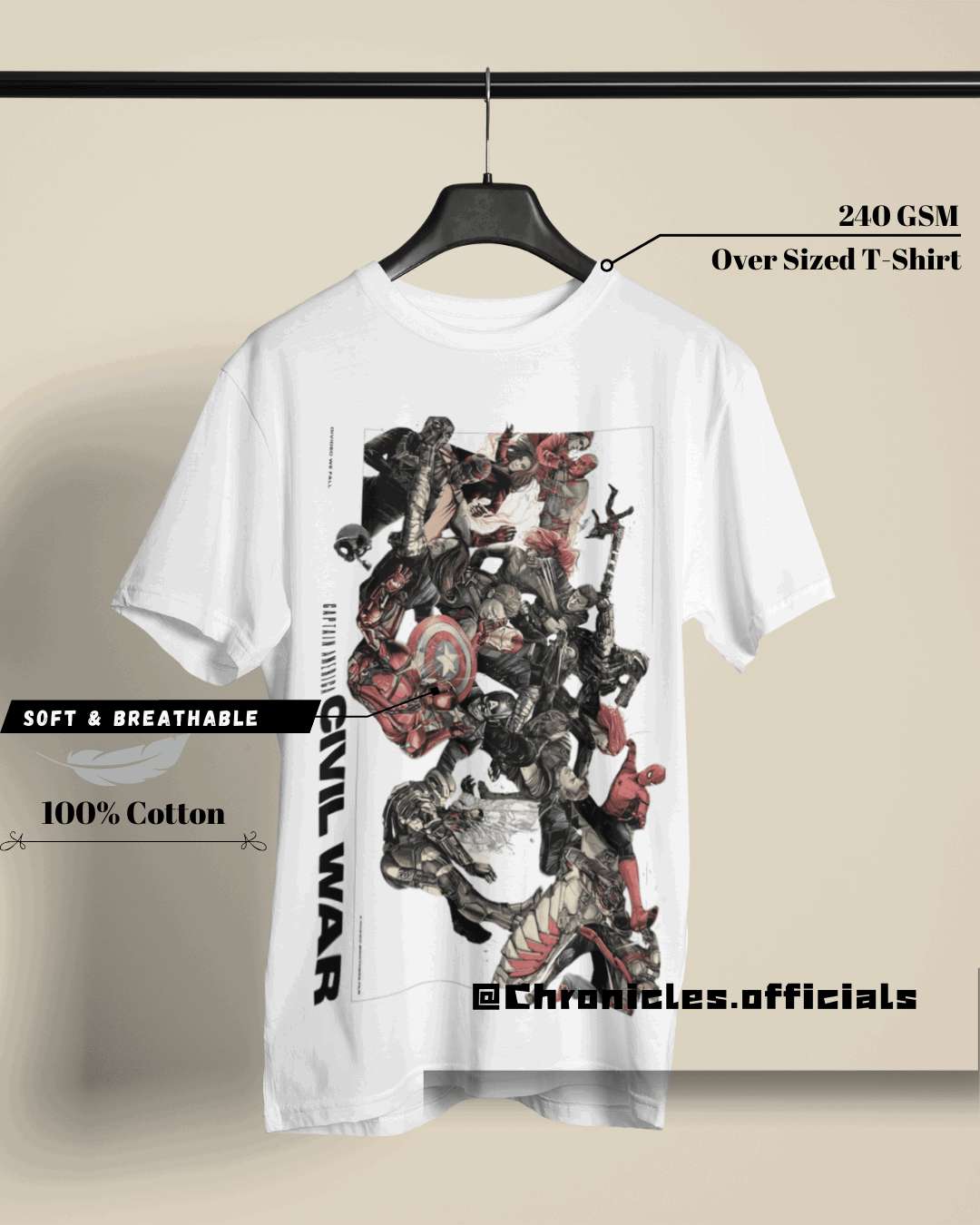 Marvels - Civil War| Oversized T-Shirt | Marvel - CHRONICLES