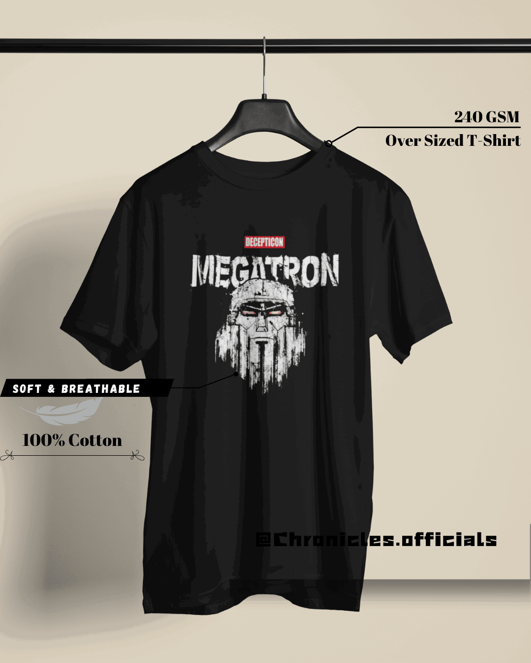 Megatron (Transformers) | Oversized T-Shirt | Transformer - CHRONICLES